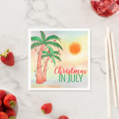 Serviette En Papier Noël en juillet Fête du barbecue Palm Trees Napkin (En situation)