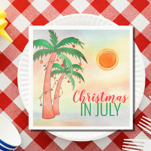 Serviette En Papier Noël en juillet Fête du barbecue Palm Trees Napkin