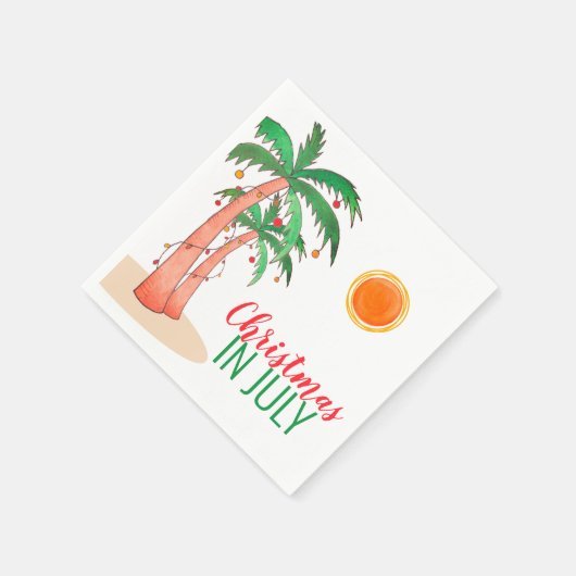 Serviette En Papier Noël en Juillet Fête Palmiers Napkins (Coin)