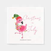 Serviette En Papier Noël En Juillet Flamant rose (Devant)