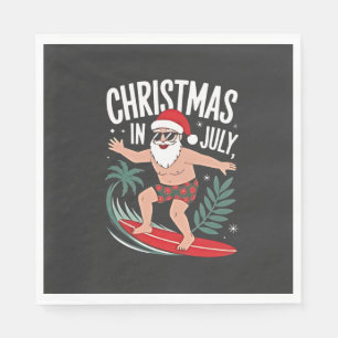 Serviette En Papier Noël en juillet Funny xmas Noël Santa Plage