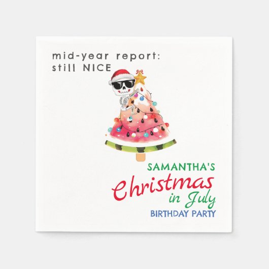 Serviette En Papier Noël en juillet Naughty ou Nice Toddler Anniversai (Devant)