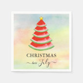 Serviette En Papier Noël en Juillet Pastèque (Devant)