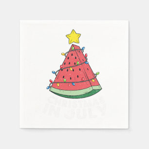 Serviette En Papier Noël En Juillet Pastèque Flamant rose Xmas Arbre S
