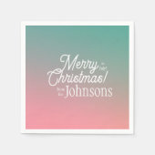 Serviette En Papier Noël en juillet Pink Green Ombre Party (Devant)