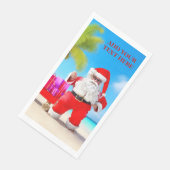 Serviette En Papier Noël En juillet Plage ou fête d'été (Coin)