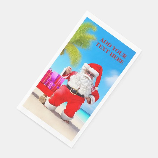 Serviette En Papier Noël En juillet Plage ou fête d'été (Coin)