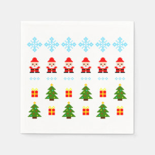 Serviette En Papier Noël en pixel art