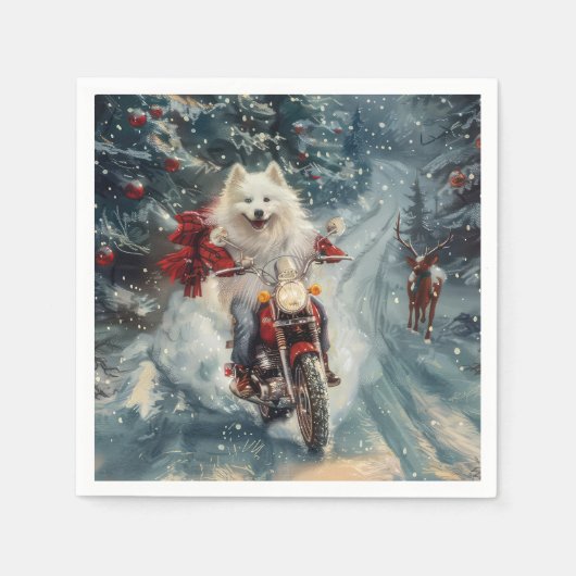 Serviette En Papier Noël Eskimo Chien américain (Devant)