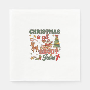 Serviette En Papier Noël est tout sur Jésus Santa Traîneau Renne