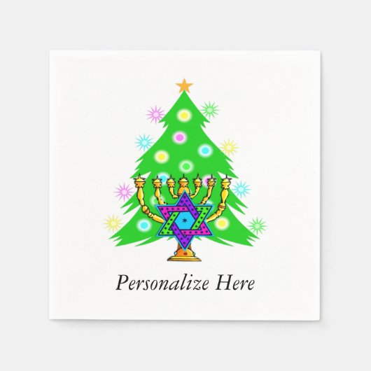 Serviette En Papier Noël et Hanoukka (Devant)