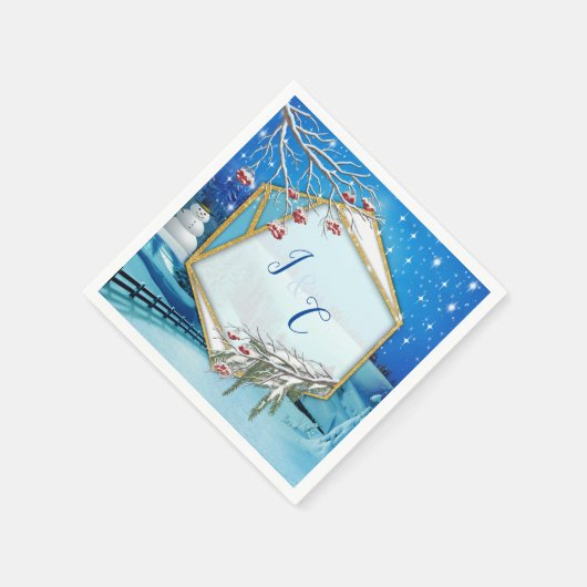 Serviette En Papier Noël et Nouvel An 2024 (Coin)