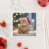 Serviette En Papier Noël Exotique Shorthair (En situation)