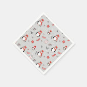 Serviette En Papier Noël Festif d'hiver Famille Pingouin fête (Coin)