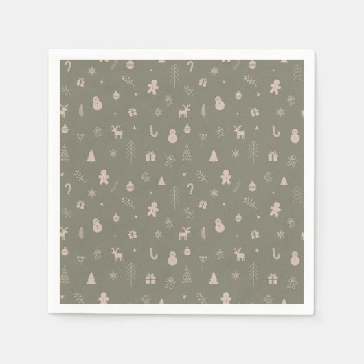 Serviette En Papier Noël festif motif numérique confortable (Devant)