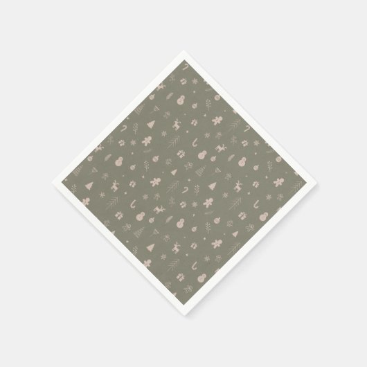 Serviette En Papier Noël festif motif numérique confortable (Coin)