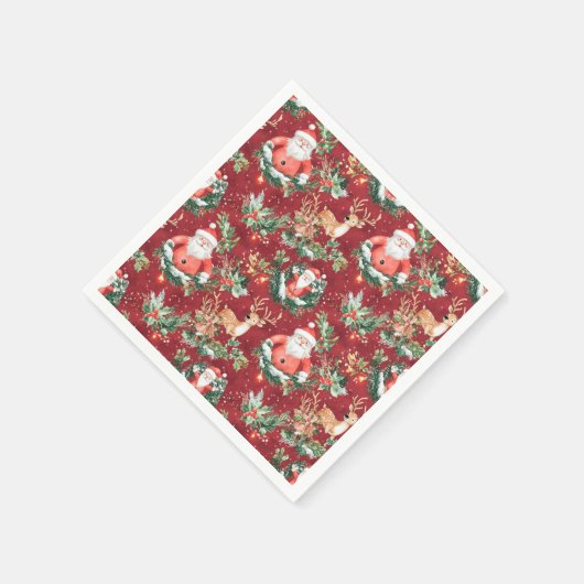 Serviette En Papier Noël Festif Père Noël (Coin)