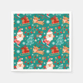 Serviette En Papier Noël festif Père Noël et rennes (Devant)