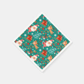 Serviette En Papier Noël festif Père Noël et rennes (Coin)