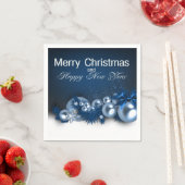 Serviette En Papier Noël Fête bleu Pearl 1 Design (En situation)