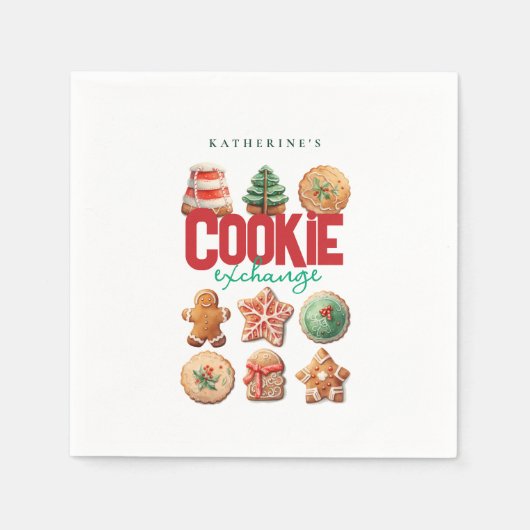 Serviette En Papier Noël Fête d'échange de cookies (Devant)