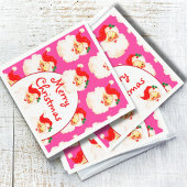 Serviette En Papier Noël Fête du Père Noël PInk