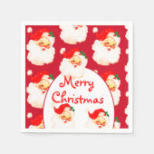 Serviette En Papier Noël Fête du Père Noël Rouge (Devant)