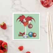 Serviette En Papier Noël Fête Joie Dragon (En situation)