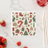 Serviette En Papier noël fête napkin (En situation)