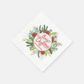 Serviette En Papier Noël fleuri personnalisé | Serviette de table (Coin)