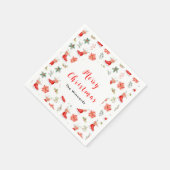 Serviette En Papier Noël Floral Red Ice Patins Joyeux Noël (Coin)