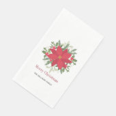 Serviette En Papier Noël Floral Rouge Poinsettia (Coin)