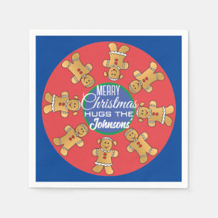 Serviette En Papier Noël Gingerbread Cookies Bleu