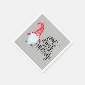 Serviette En Papier Noël Gnome Manger Boire Soyez Joyeux (Coin)