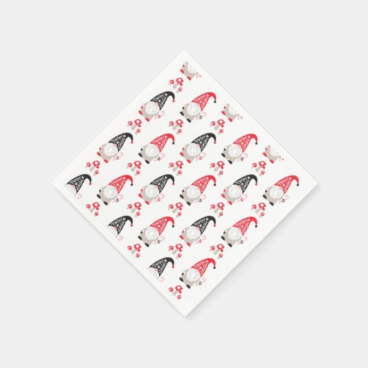 Serviette En Papier Noël Gnome mignonne (Coin)