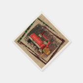 Serviette En Papier Noël Gnome Sweet Gnome Camion Rouge Plaid Rustique (Coin)