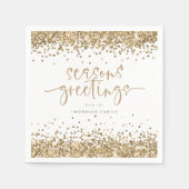 Serviette En Papier Noël Gold Parties scintillant Nom Joyeuses Fêtes (Devant)