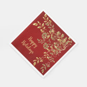 Serviette En Papier Noël Golden Feuille Red Holidays (Coin)