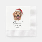 Serviette En Papier Noël Golden Retriever Chien Accueil personnalisé (Devant)