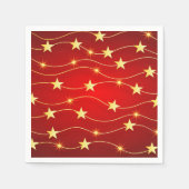 Serviette En Papier Noël Golden Stars Fêtes rouges (Devant)