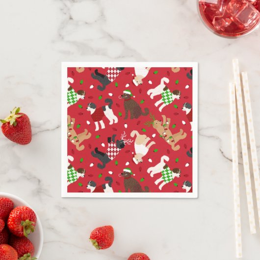 Serviette En Papier Noël Goldendoodle Labradoodle serviettes (En situation)