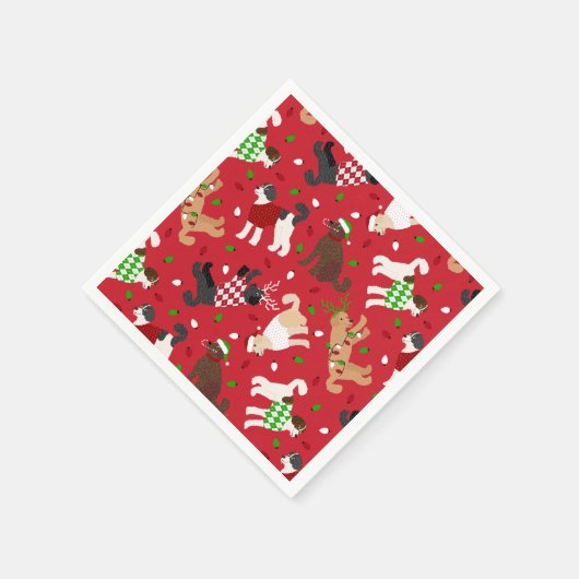 Serviette En Papier Noël Goldendoodle Labradoodle serviettes (Coin)