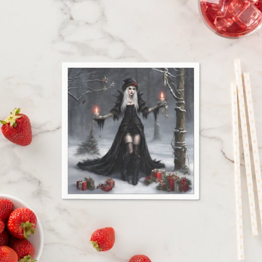Serviette En Papier Noël gothique (En situation)