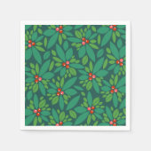 Serviette En Papier Noël graphique Holly (Devant)