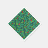 Serviette En Papier Noël graphique Holly (Coin)
