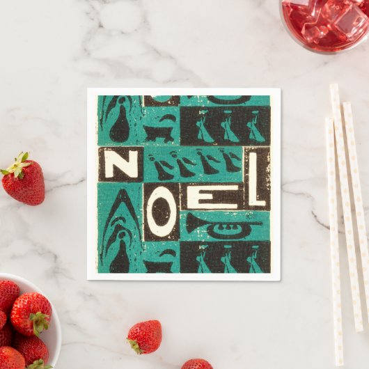 Serviette En Papier Noel Green (En situation)