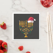 Serviette En Papier Noël Hanoukka Juif Père Noël Menorah (En situation)