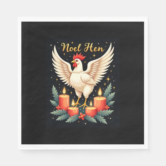 Serviette En Papier Noel Hen Chicken (Devant)