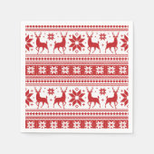 Serviette En Papier Noël hiver Cerf Red Snowflake Motif (Devant)