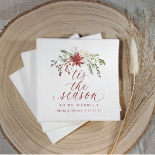 Serviette En Papier Noël Hiver Décembre C'est la Saison Mariage